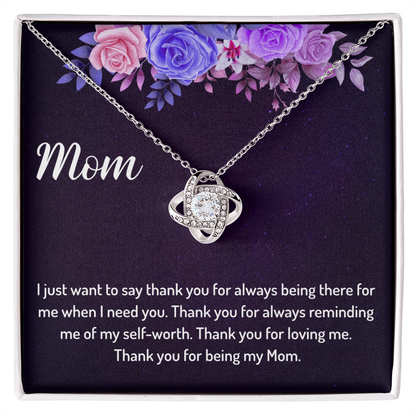 Love Knot Necklace - Thank you for being my Mom - fb