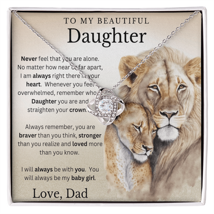 Always My Baby Girl - Love Knot Necklace