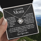 To My Loving Mom - Love Knot Necklace and Message Card Gift Set