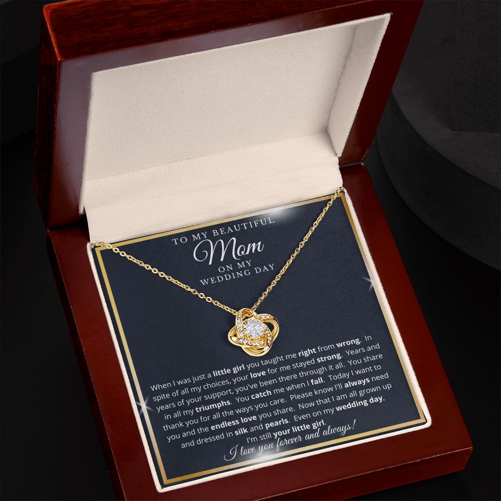 Mother of the Bride Gift from Daughter | Love Knot Necklace Gold