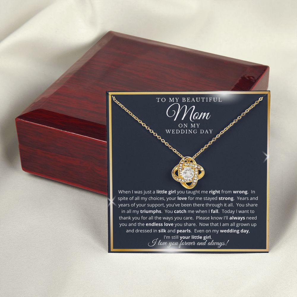 Mother of the Bride Gift from Daughter | Love Knot Necklace Gold