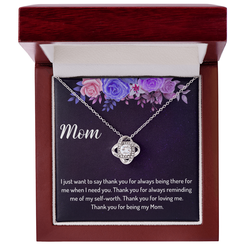 Love Knot Necklace - Thank you for being my Mom - fb