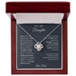 To My Daughter from Dad | CZ Crystal Love Knot Necklace | I Believe in You Message Card Gift Set