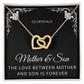 Mother and Son Necklace | CZ Crystals | Interlocking Hearts