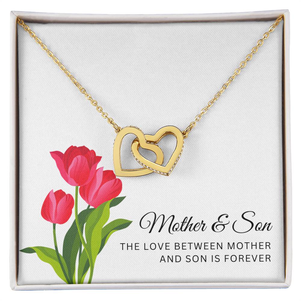 Mother Son Interlocking Hearts Necklace