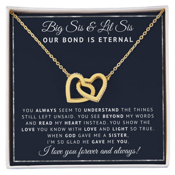Big Sister and Little Sister Necklace | Interlocking Hearts Necklace