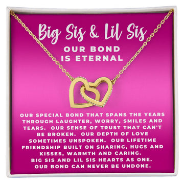 Big Sister and Little Sister Necklace | Interlocking Hearts