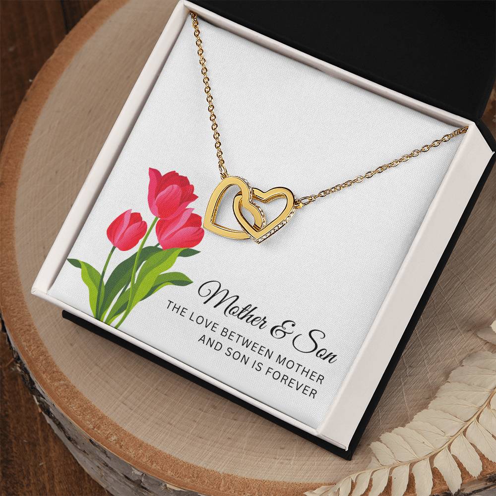 Mother Son Interlocking Hearts Necklace