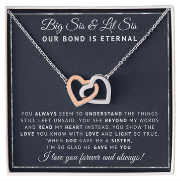 Big Sister and Little Sister Necklace | Interlocking Hearts Necklace