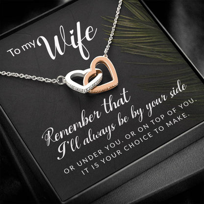 To My Wife Necklace - Interlocking Hearts