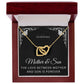 Mother and Son Necklace | CZ Crystals | Interlocking Hearts