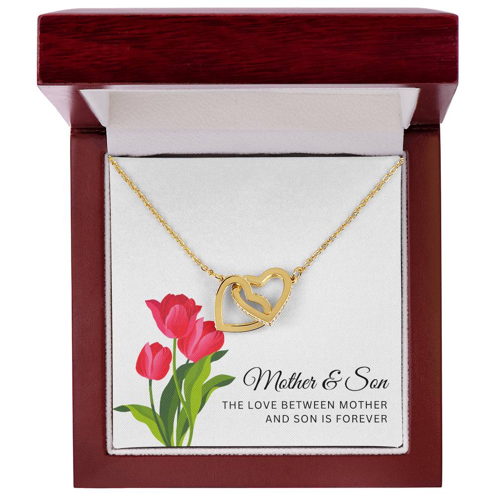 Mother Son Interlocking Hearts Necklace