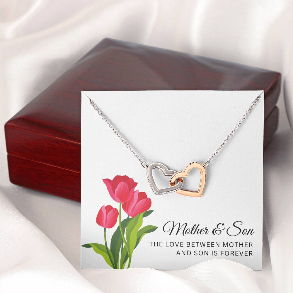 Mother Son Interlocking Hearts Necklace