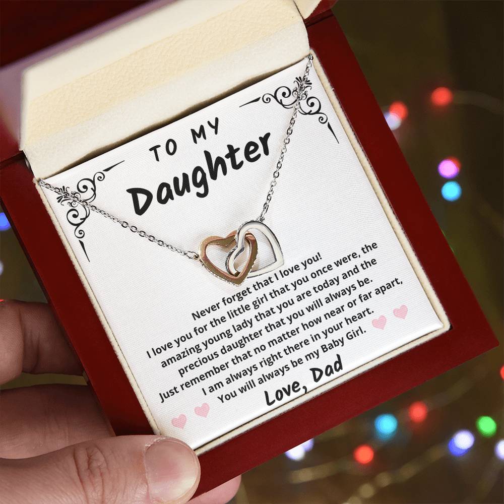[SELLING OUT FAST]  Gift for Daughter from Dad - Interlocking Hearts - My Baby Girl