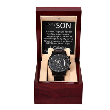 To My Son - Blessed and Proud of You -  Black Chronograph Watch