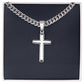 Cuban Link Chain with Artisan Cross - LED Light-Up Gift Box