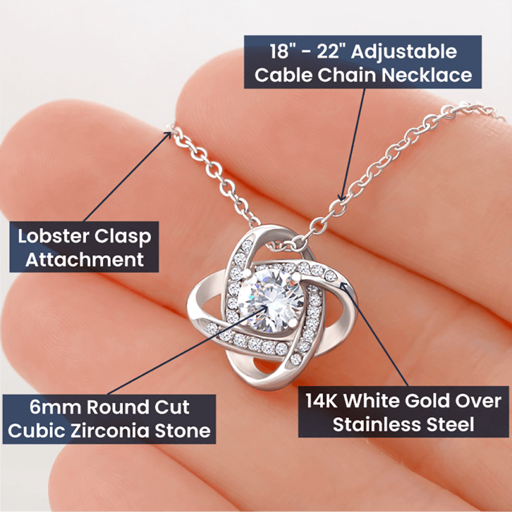 Love Knot Necklace - Premium Cubic Zirconia Crystal