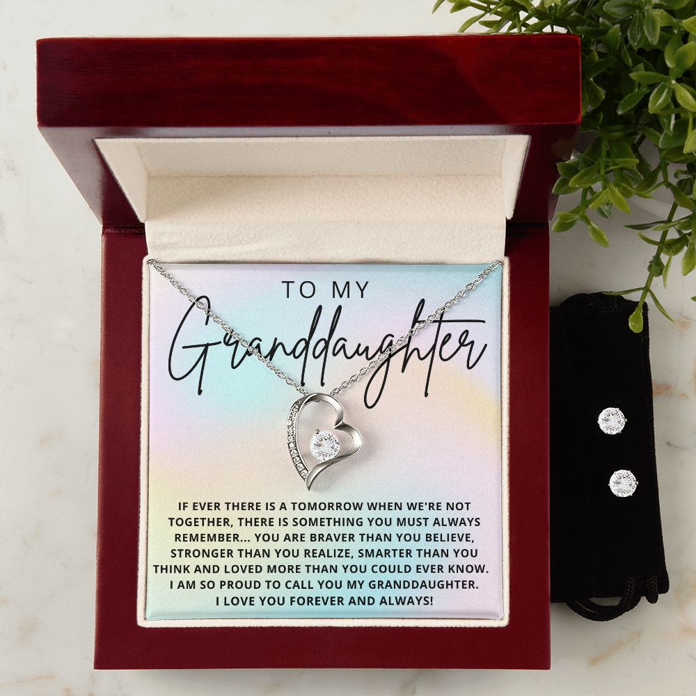 To My Granddaughter | Forever Love Necklace and Earring Set