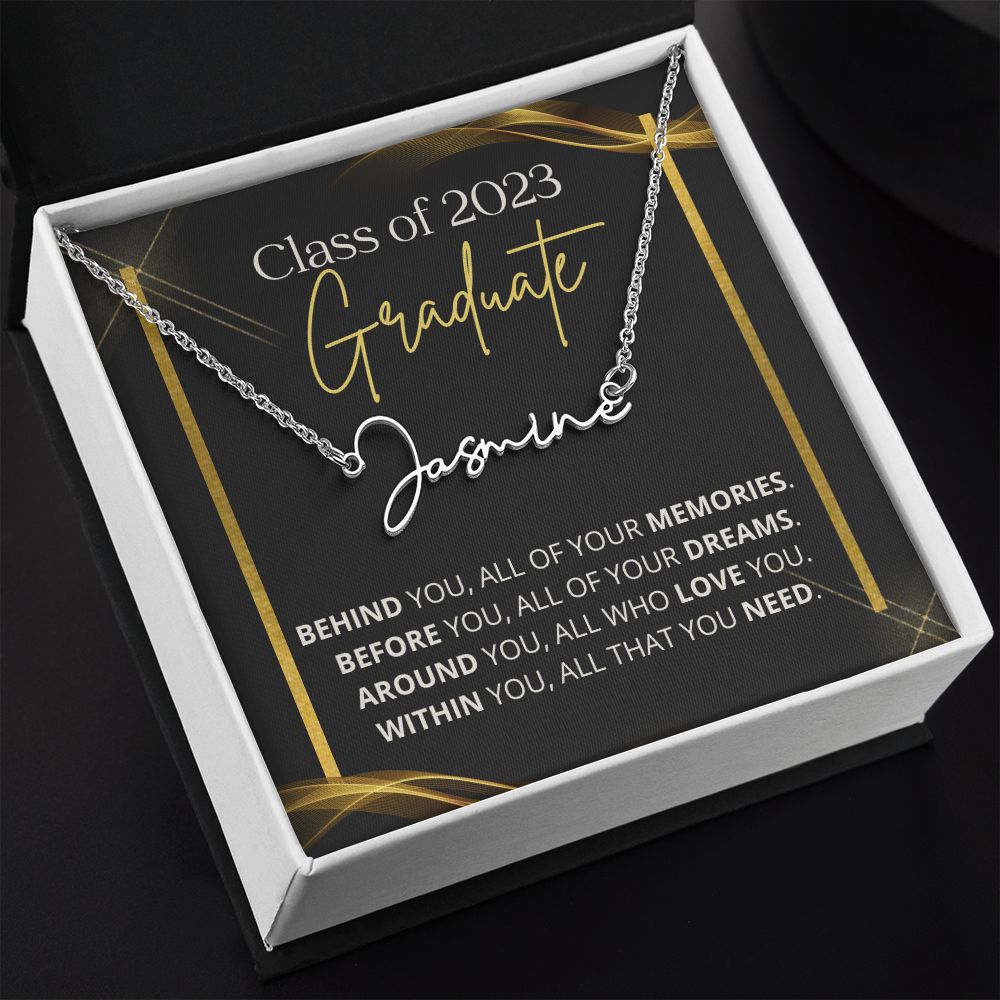 Class of 2023 Graduation Gift | Dreams | Personalized Name Necklace