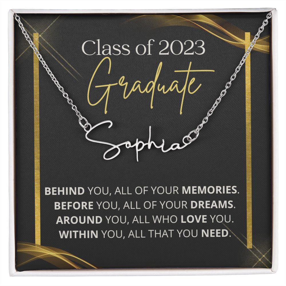 Class of 2023 Graduation Gift | Dreams | Personalized Name Necklace