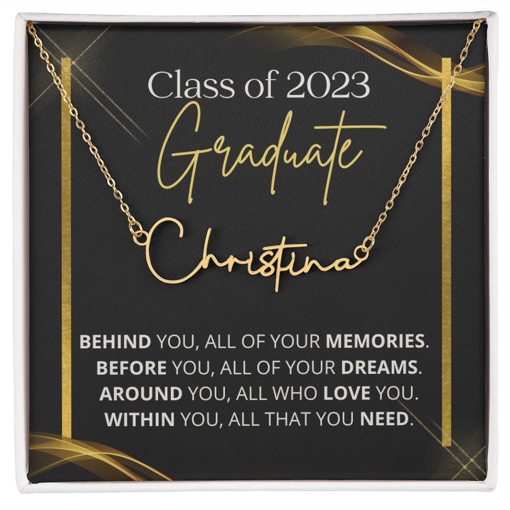 Class of 2023 Graduation Gift | Dreams | Personalized Name Necklace
