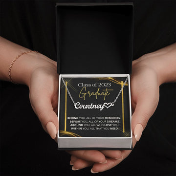 Class of 2023 Graduation Gift | Dreams | Personalized Name Necklace with Heart