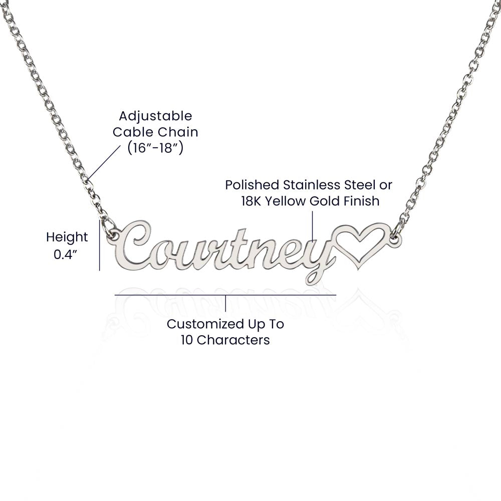 Class of 2023 | Graduation Gift | Dreams | Personalized Name Necklace with Heart
