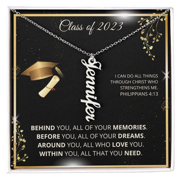 Class Of 2023 | Graduation Gift for Her | Dreams | Personalized Name Necklace