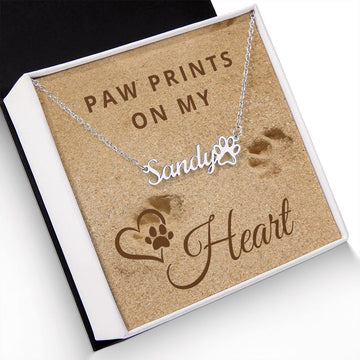 Dog Mom Necklace | Dog Paw Necklace