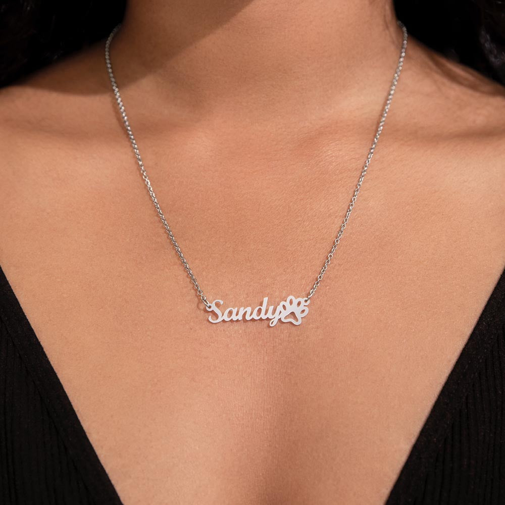 Dog Memorial Gift - Dog Name Necklace and Message Card with Poem