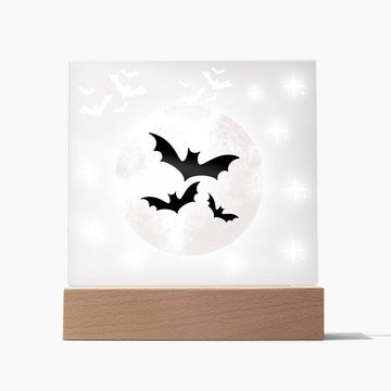 Bat Moon Halloween Decor | Acrylic Night Light