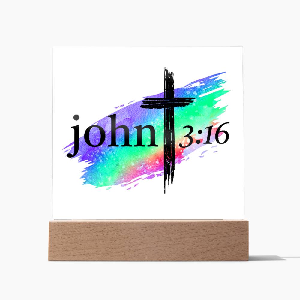 Printed Acrylic plaque - John 3:16