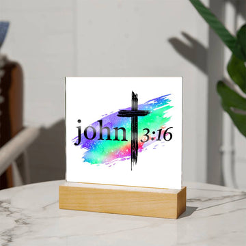 Printed Acrylic plaque - John 3:16