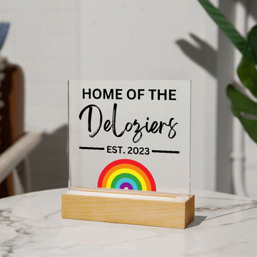 Rainbow | Custom Sign | Acrylic Plaque with LED Base - AS