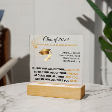 Class of 2023 | Personalized Acrylic Plaque with LED base