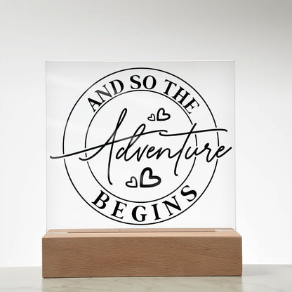 Adventure | Custom Sign | Acrylic Plaque with LED Base
