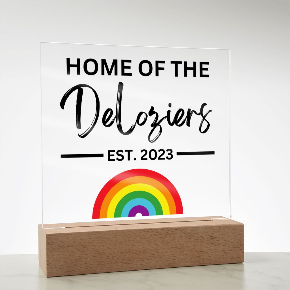 Rainbow | Custom Sign | Acrylic Plaque with LED Base - AS