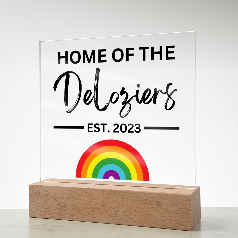 Rainbow | Custom Sign | Acrylic Plaque with LED Base - AS