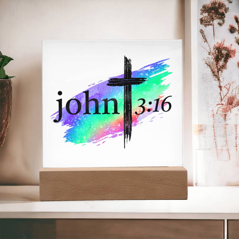Printed Acrylic plaque - John 3:16