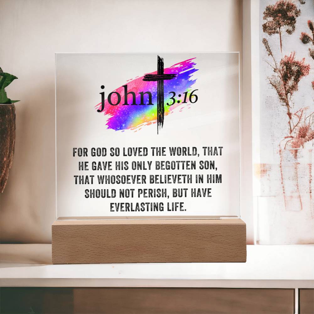 Printed Acrylic Plaque - John 3 16