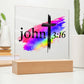 Printed Acrylic LED Night Light | John 3 16