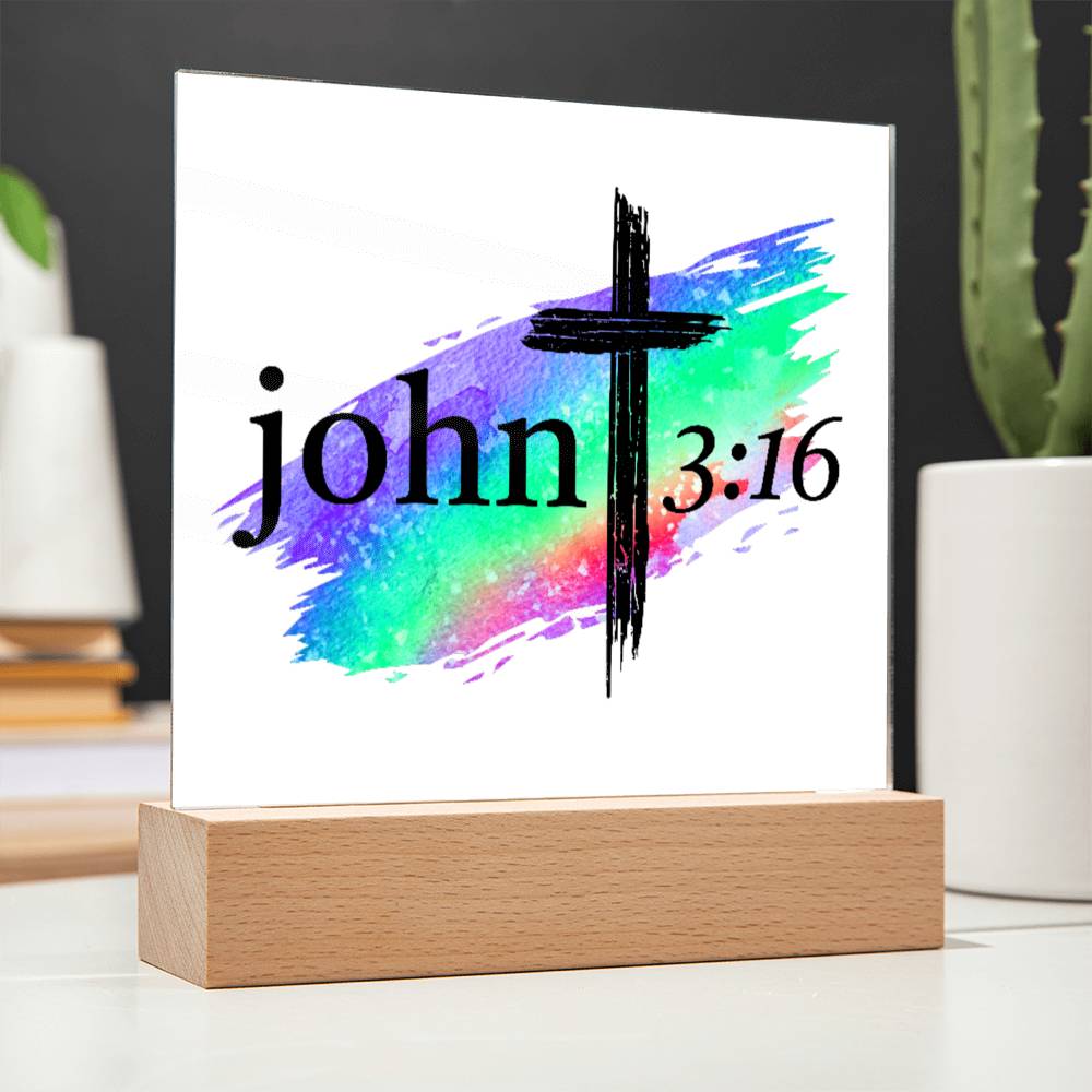 Printed Acrylic plaque - John 3:16