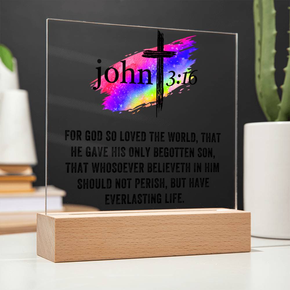 Printed Acrylic Plaque - John 3 16