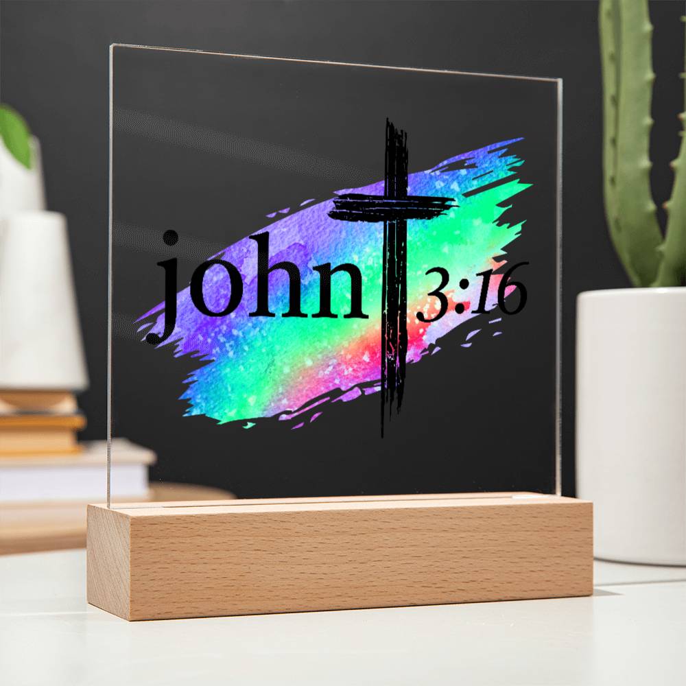 Printed Acrylic Plaque - John 3 16