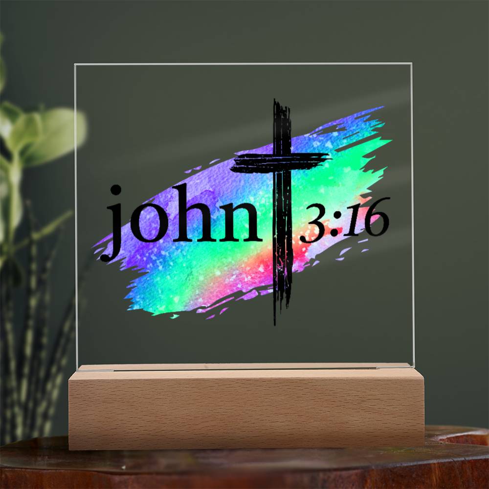 Printed Acrylic Plaque - John 3 16