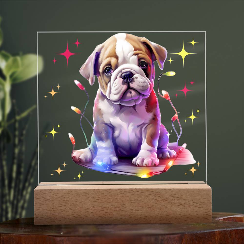 Bulldog Christmas Night Light, Christmas Decor Indoor