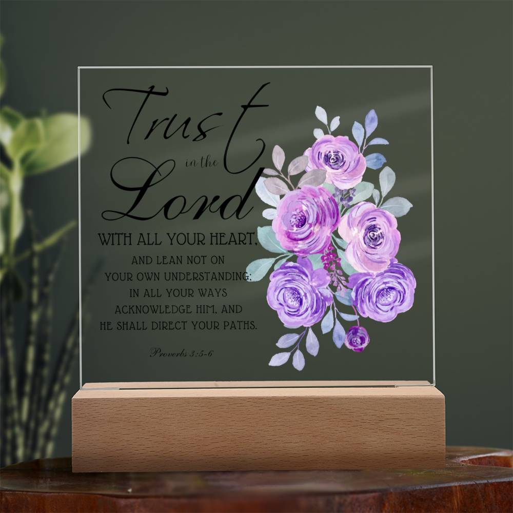 Printed Acrylic Plaque - Proverbs 3:5-6