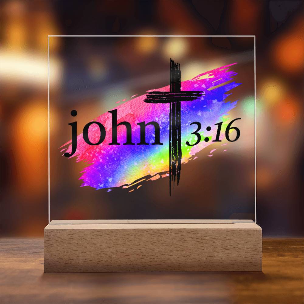Printed Acrylic LED Night Light | John 3 16
