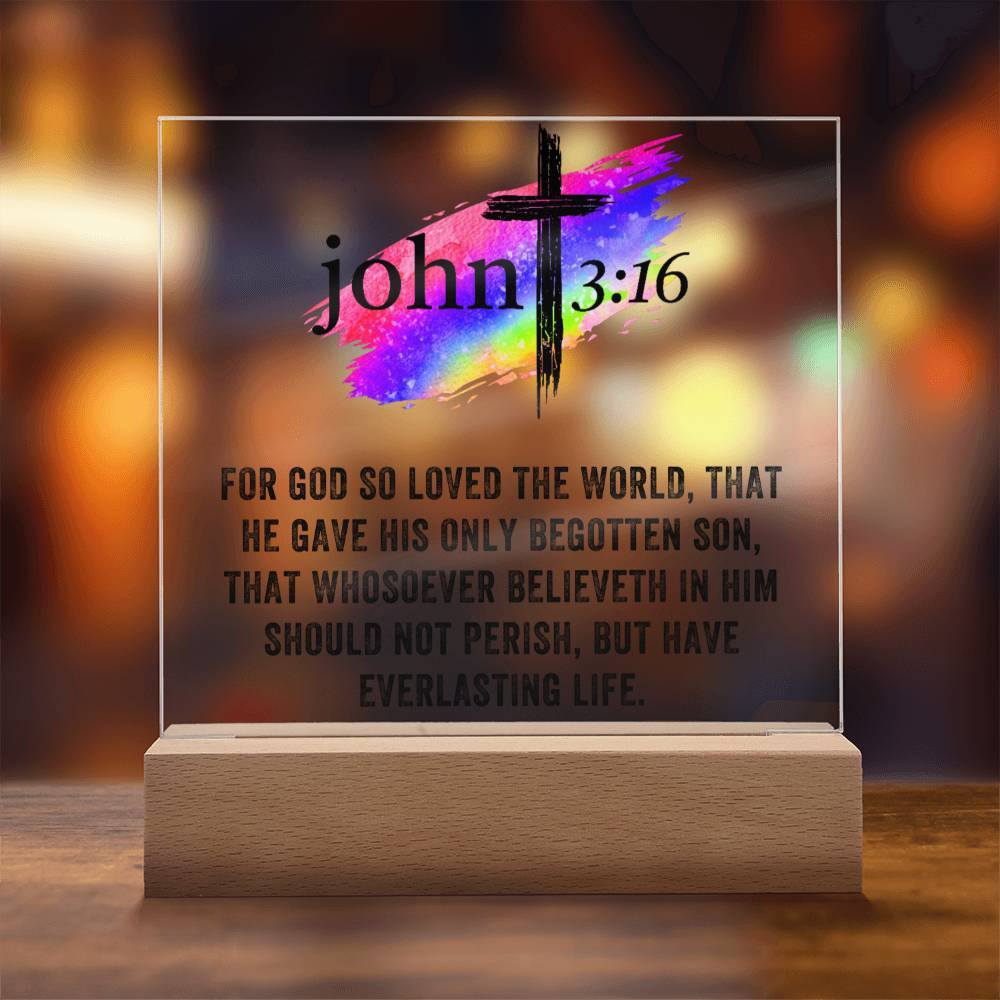 Printed Acrylic Plaque - John 3 16
