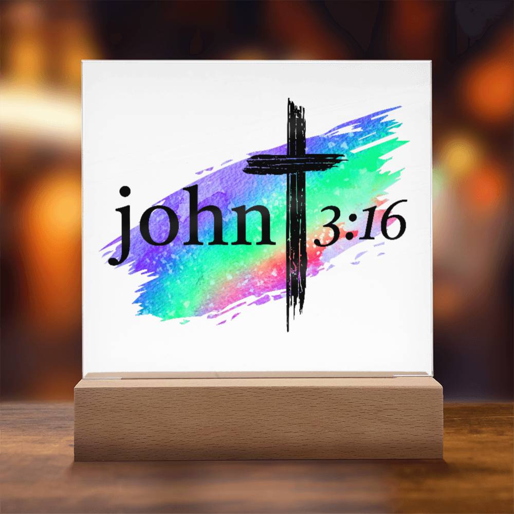 Printed Acrylic plaque - John 3:16